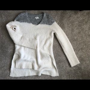 Gray and white sweater